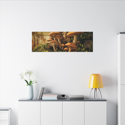 Spring Wild Mushrooms Herbarium Canvas Art | Earthy Decor