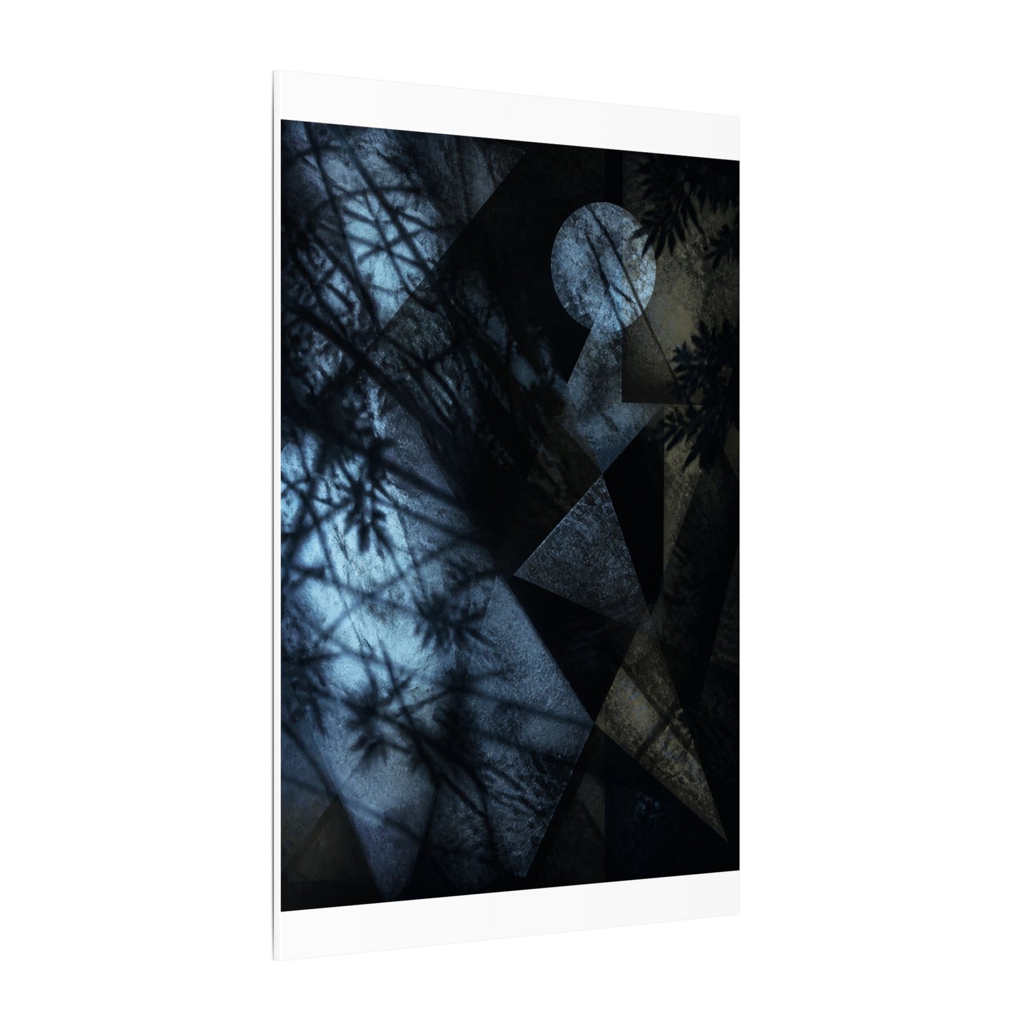 Shadow Play Winter Canvas Art | Dark Japandi Luxurious Design