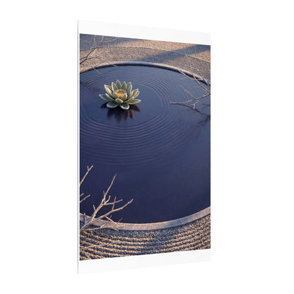 Lotus Flower Canvas Art | Winter Zen Karesansui Art