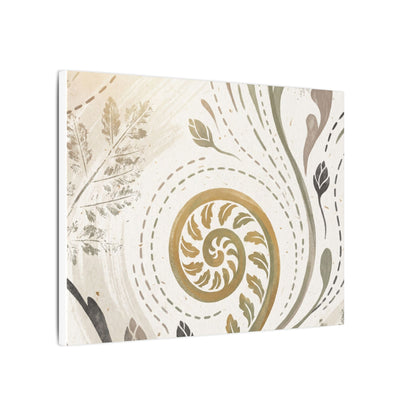 Japandi Fern Unfurling in Golden Hour | Japanese Pattern Canvas Art
