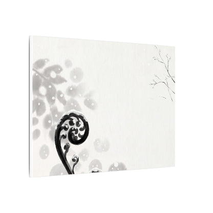 Winter Fern Unfurling Ukiyo E Inspired Canvas Art | Peaceful Decor