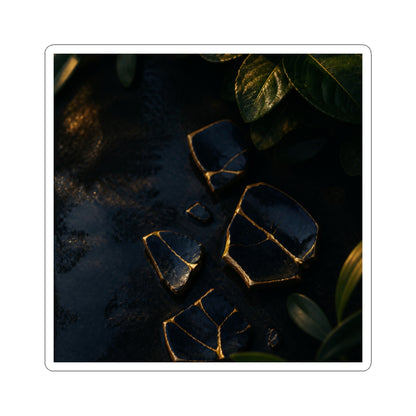 Dark Japandi Broken Pottery in Golden Hour | Moody Minimal Sticker