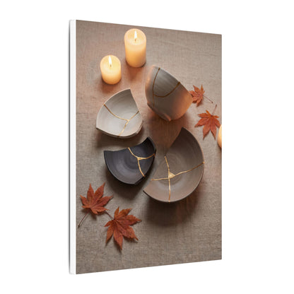 Candlelight Broken Pottery Canvas Art - Japandi Ma