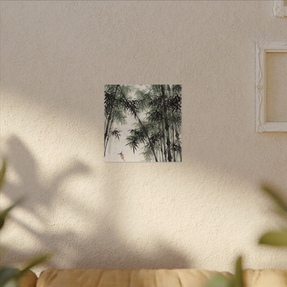 Zen Bamboo Grove in Overcast | Sumi E Canvas Art