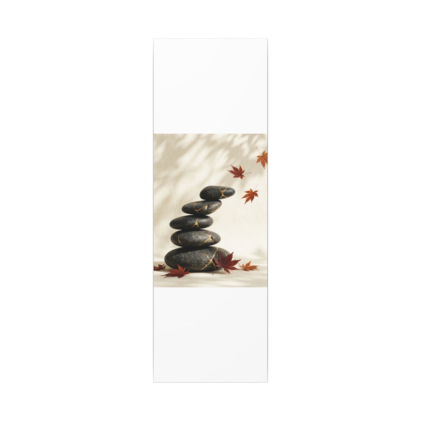 Kintsugi River Stones in Dappled | Crackle Gold Canvas Art