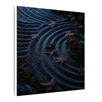 Rock Garden Canvas Art | Autumn Dark Japandi Dark Texture Art