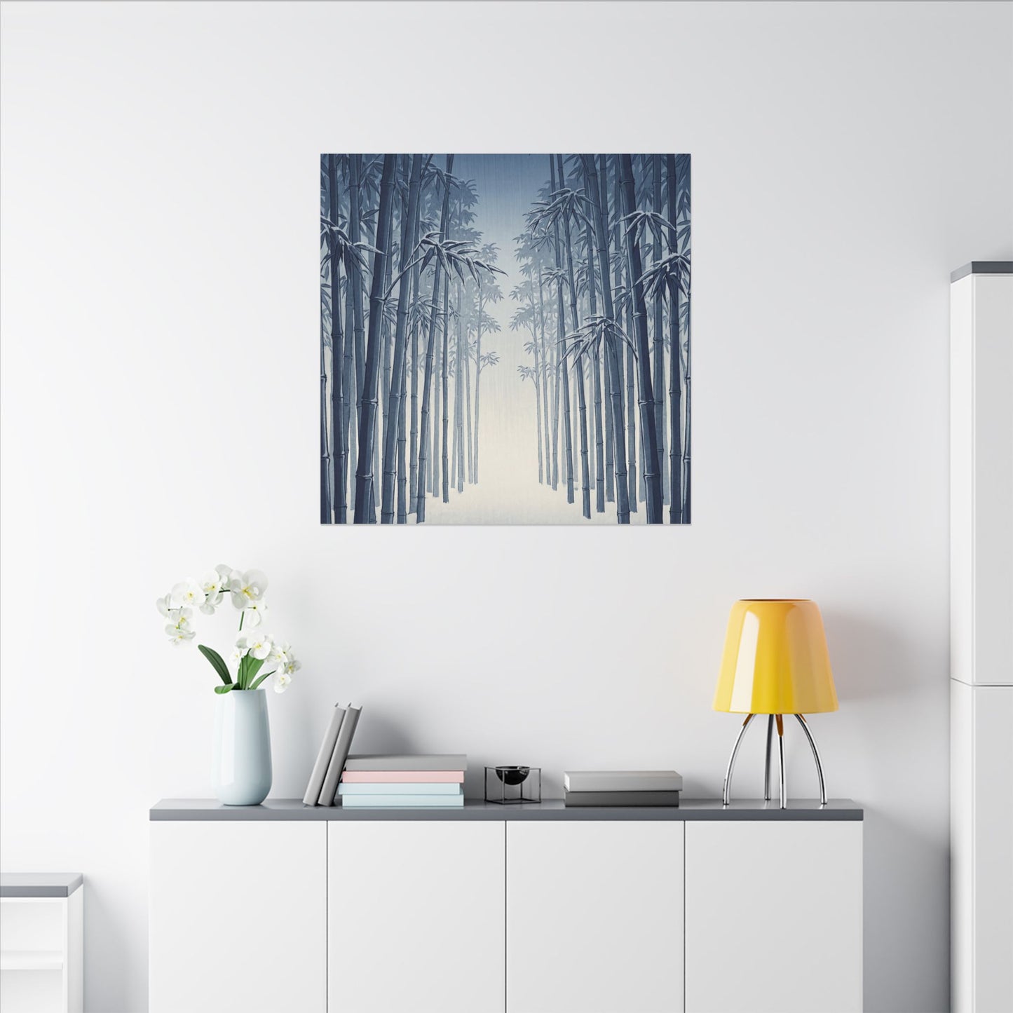 Bamboo Grove Canvas Art | Winter Zen Ukiyo E Inspired Art