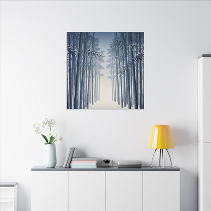 Bamboo Grove Canvas Art | Winter Zen Ukiyo E Inspired Art