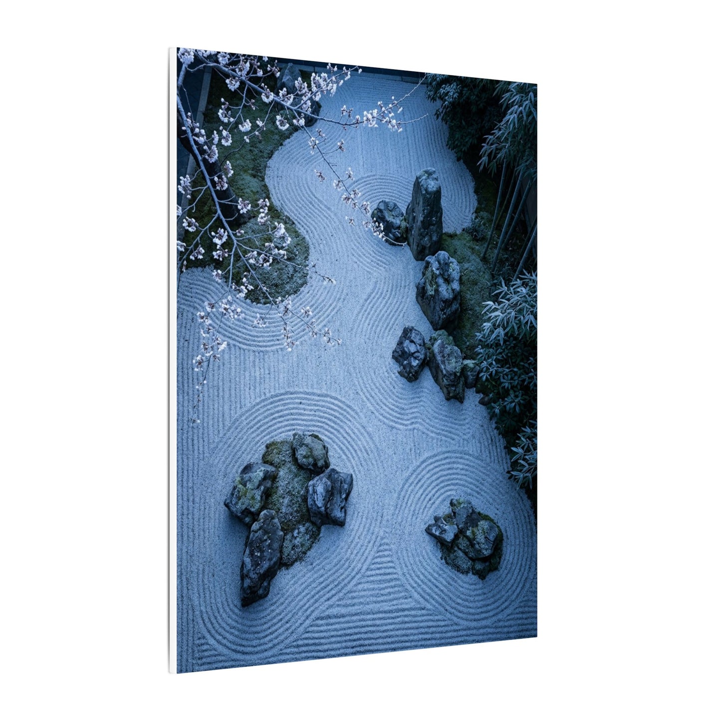 Contemplative Cherry Blossom Canvas Art - Karesansui Zen