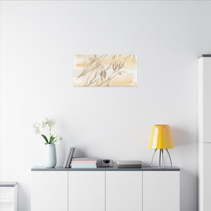 Shadow Play Winter Canvas Art | Japandi Warm Design
