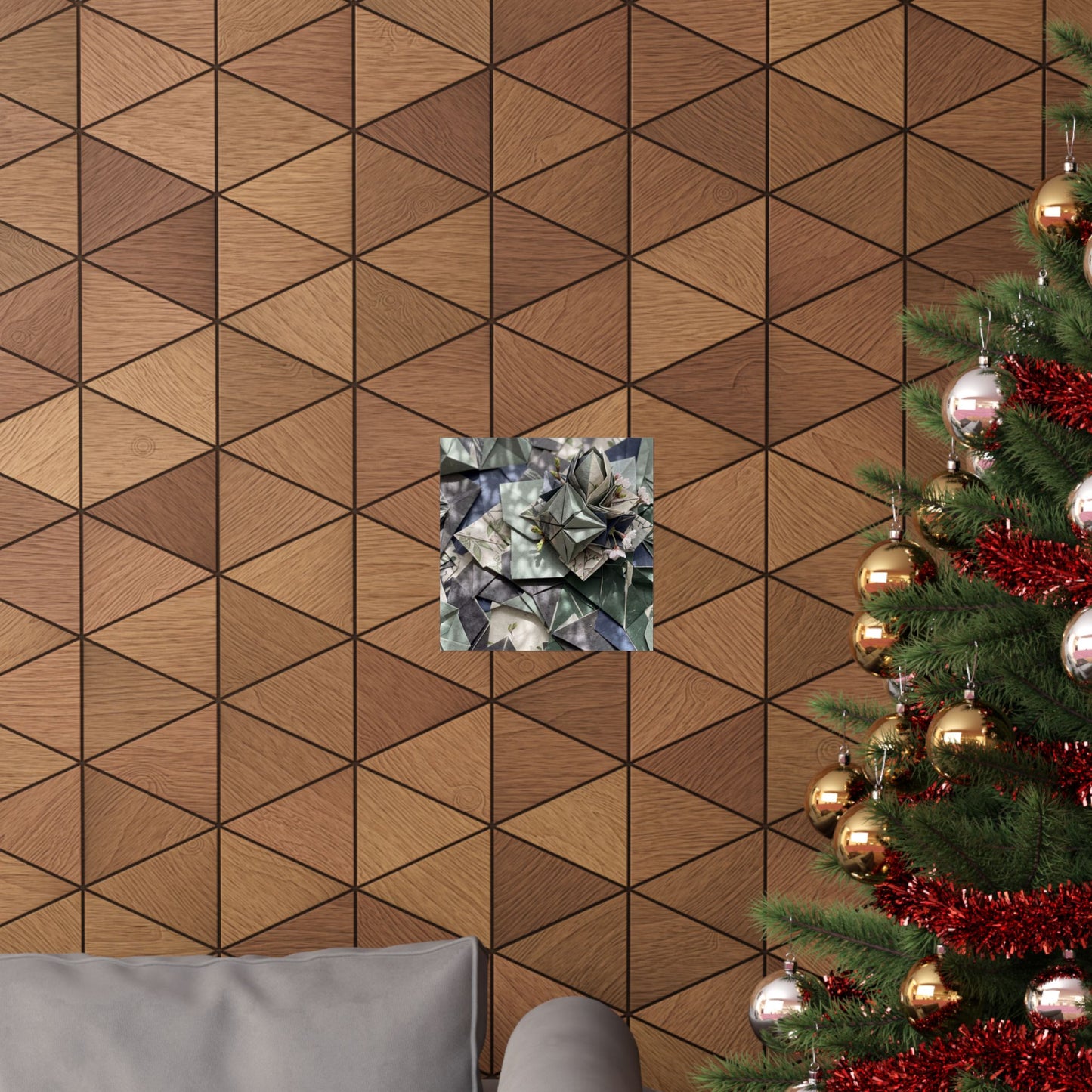 Cozy Paper Fold Wall Art Print - Japanese Pattern Japandi