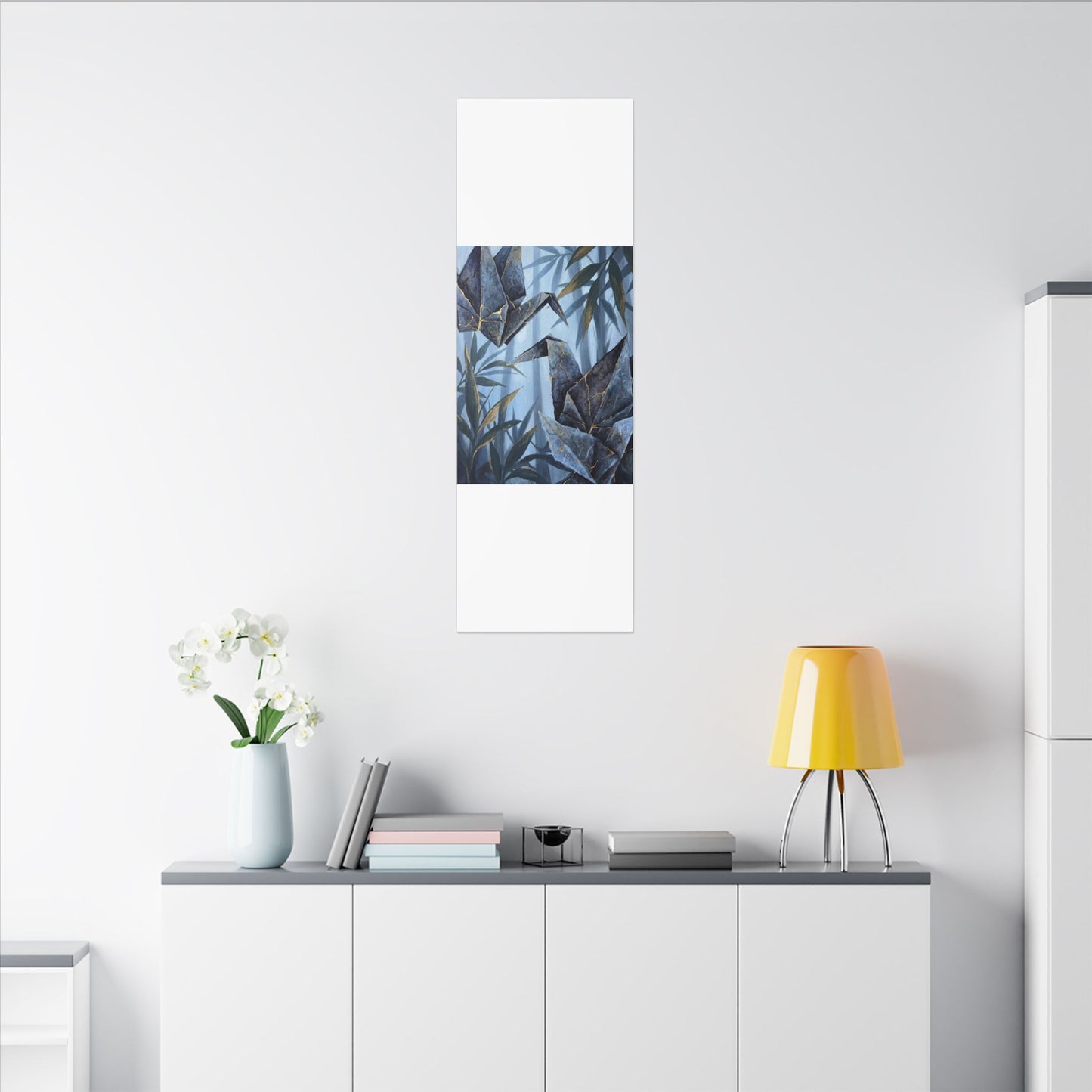 Paper Fold Canvas Art | Summer Kintsugi Crackle Gold Art
