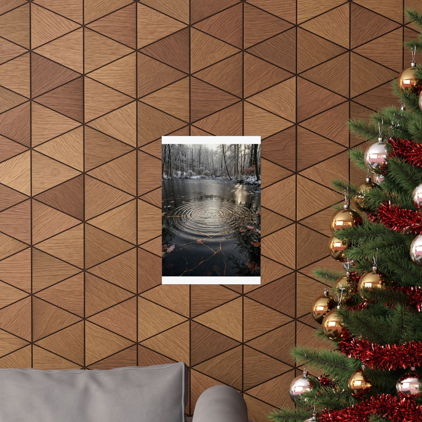 Water Ripple Wall Art Print | Winter Kintsugi Broken Beauty Art