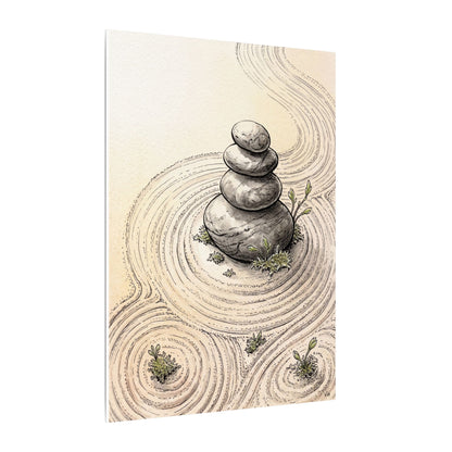 River Stones Spring Canvas Art | Zen Serene Design
