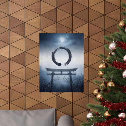 Spring Torii Gate Enso Wall Art Print | Calm Decor