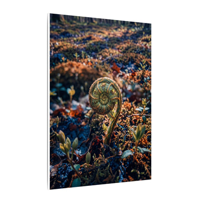 Kintsugi Fern Unfurling in Dappled | Gold Vein Canvas Art