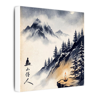Mountain Mist Canvas Art | Winter Zen Ukiyo E Inspired Art
