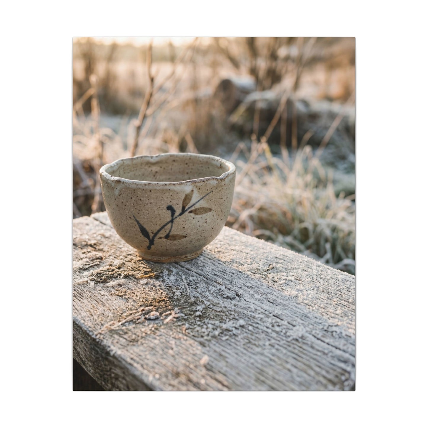 Golden Hour Ceramic Bowl Canvas Art - Japandi Ma