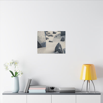 Seijaku Rock Garden Canvas Art - Zen Ukiyo E Inspired