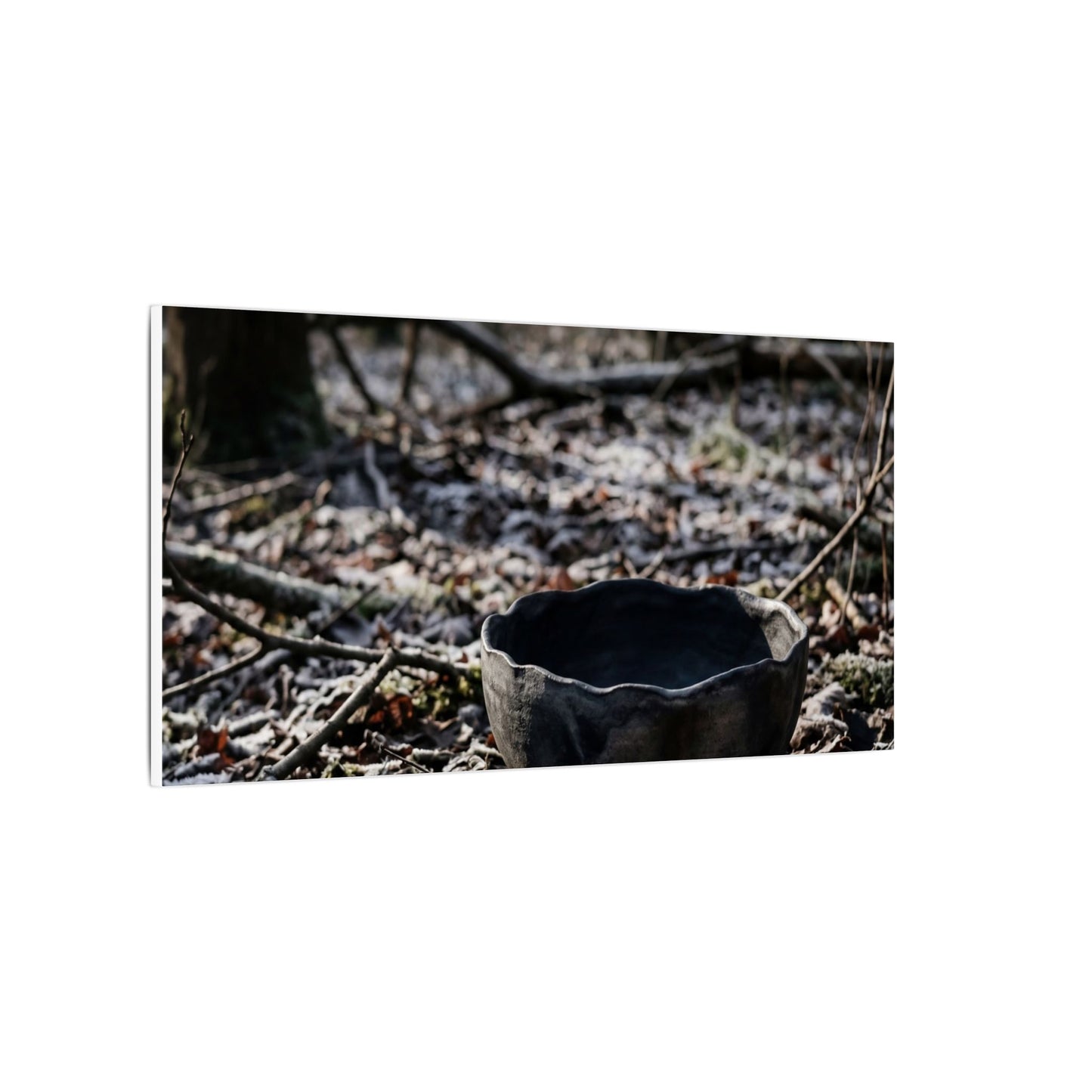 Dappled Ceramic Bowl Canvas Art - Dark Japandi Kanso