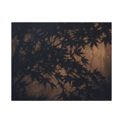 Shadow Play Autumn Canvas Art | Dark Japandi Atmospheric Design