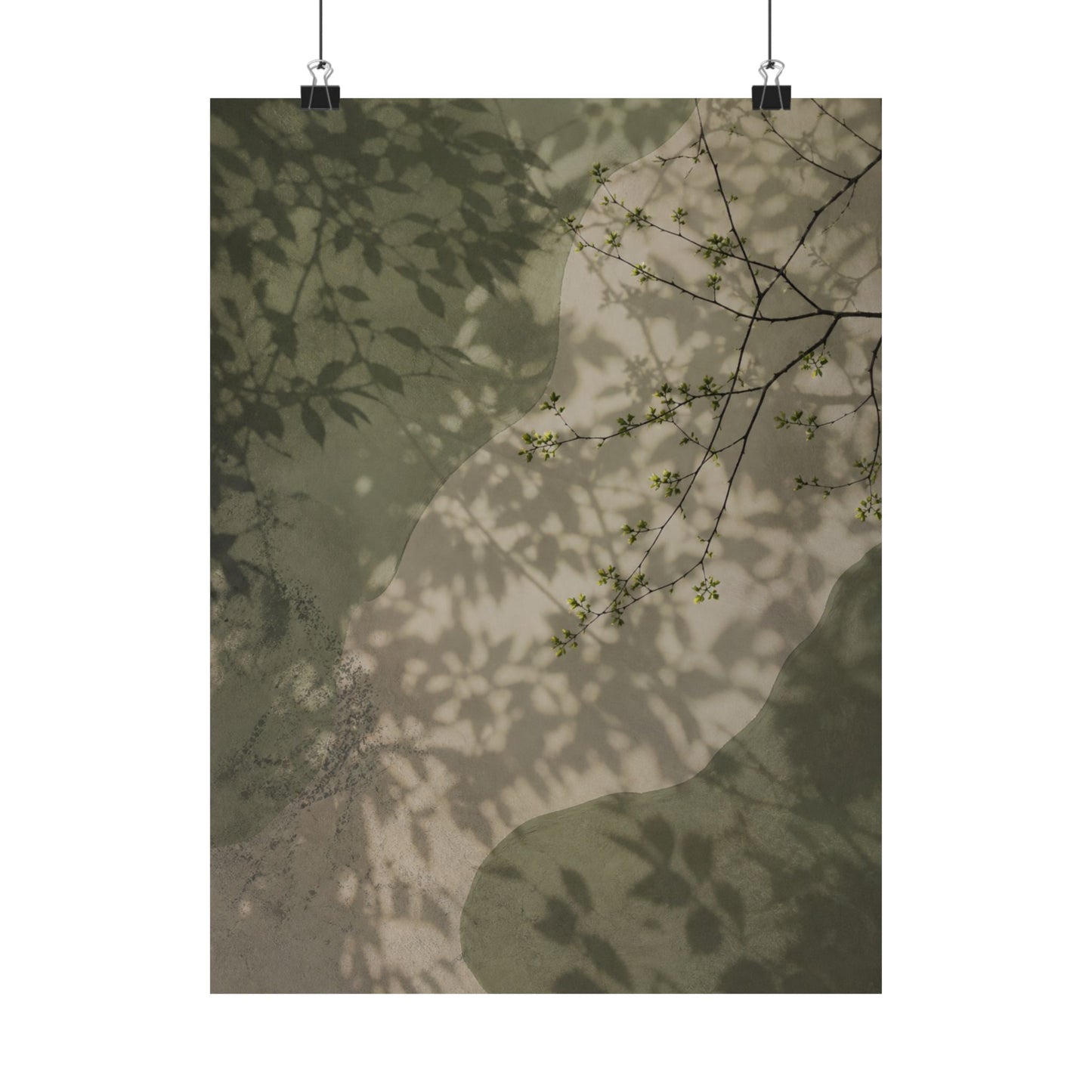 Spring Shadow Play Japanese Pattern Wall Art Print | Neutral Decor