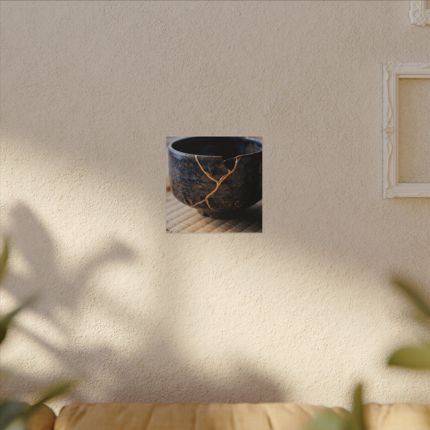 Tea Ceremony Autumn Canvas Art | Kintsugi Healing Design