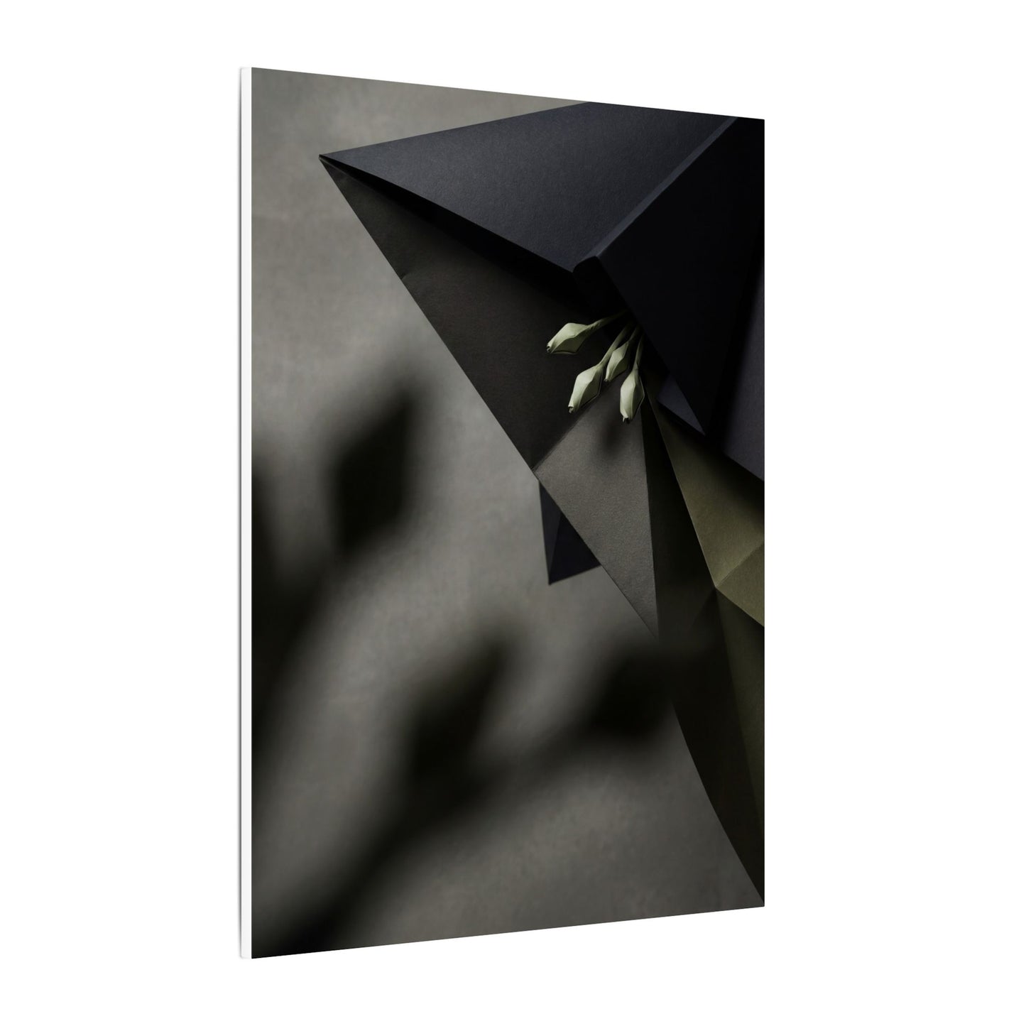 Paper Fold Moody Minimal Canvas Art | Luxurious Dark Japandi Art