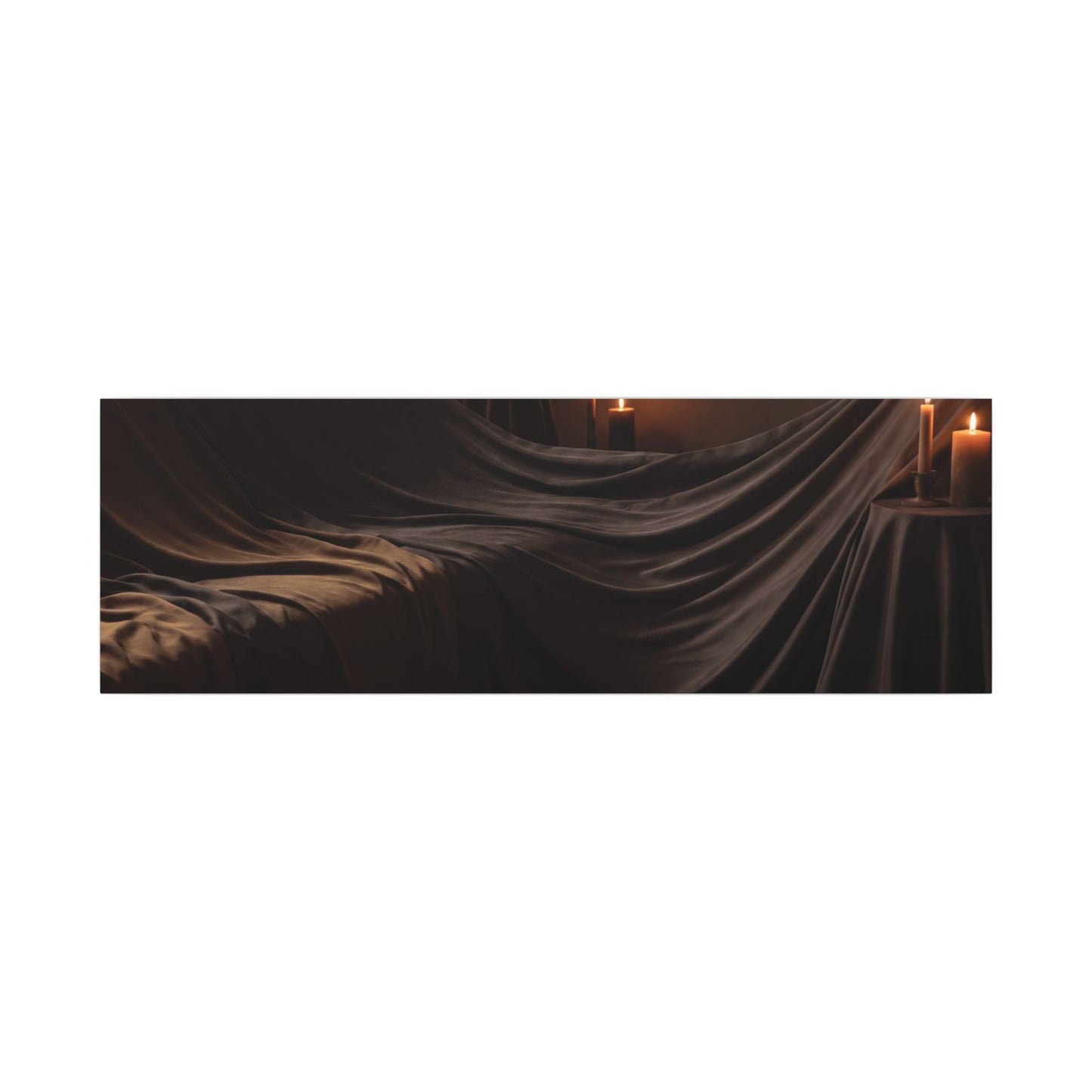 Candlelight Silk Drape Canvas Art - Dark Japandi Ma