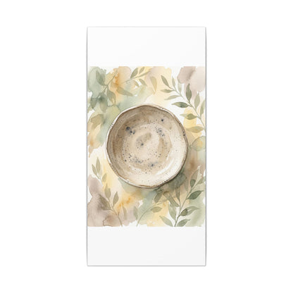 Ceramic Bowl Watercolor Canvas Art | Warm Japandi Art