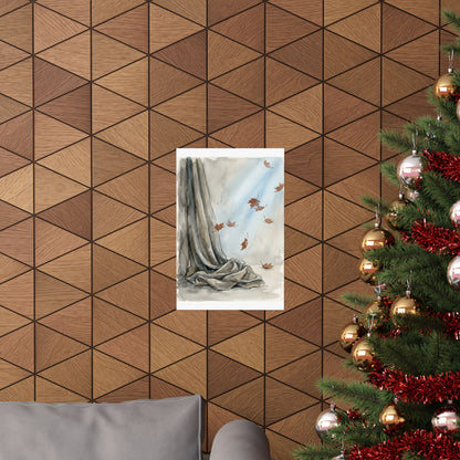 Warm Silk Drape Wall Art Print - Watercolor Japandi