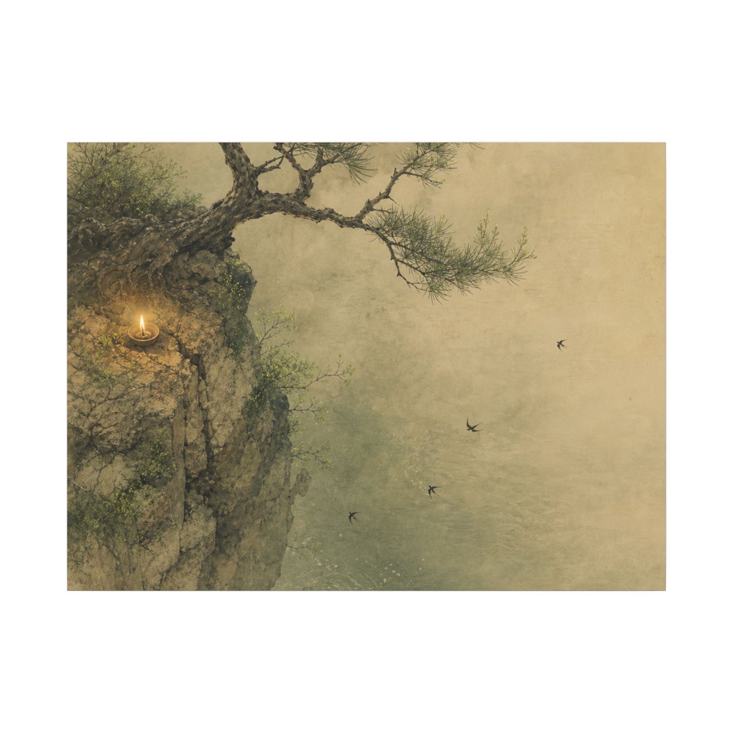Spring Pine Tree Minimal Line Canvas Art | Earthy Decor