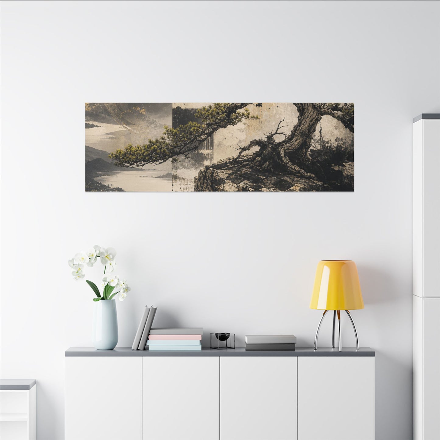 Golden Hour Pine Tree Canvas Art - Japandi Datsuzoku
