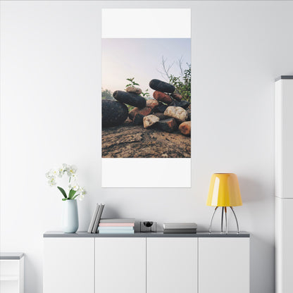 River Stones Canvas Art | Spring Kintsugi Broken Beauty Art