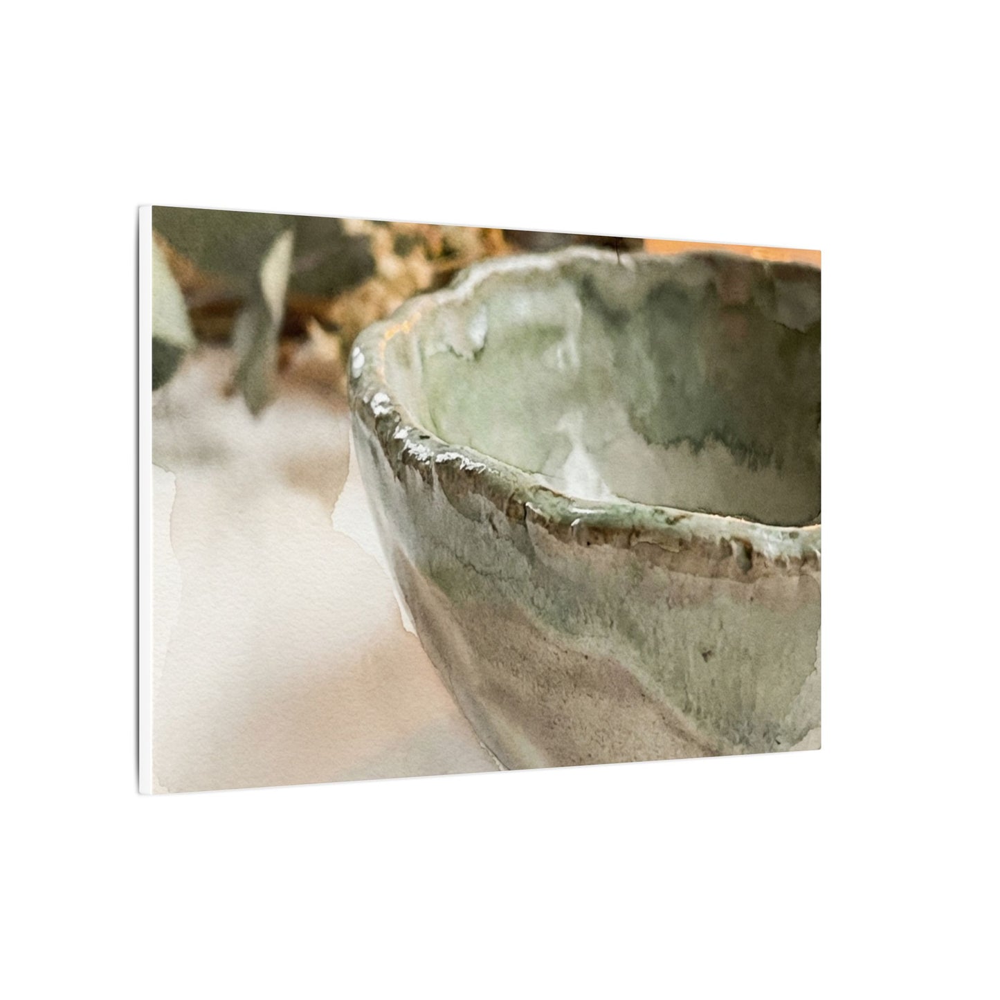 Ceramic Bowl Canvas Art | Summer Japandi Watercolor Art