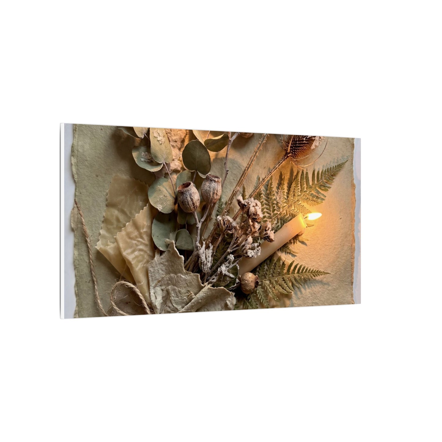 Dried Flowers Texture Canvas Art | Warm Japandi Art