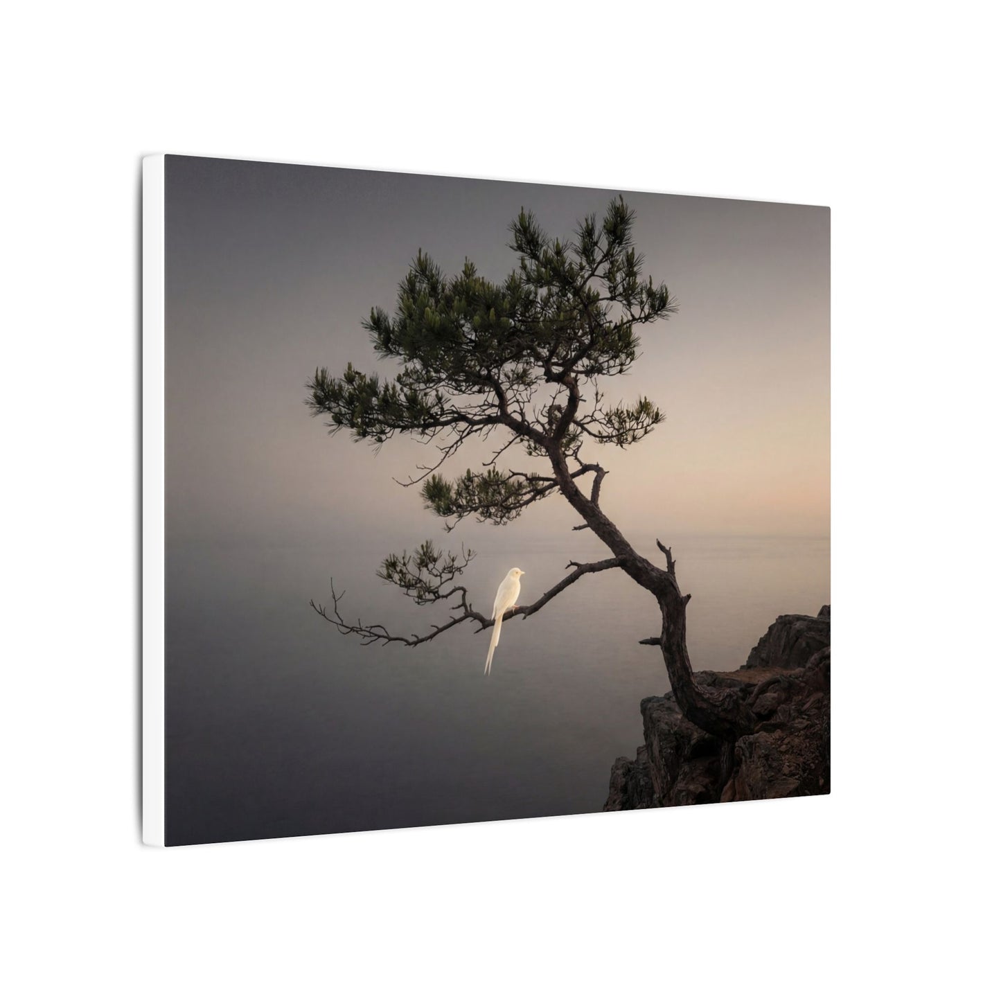 Dawn Pine Tree Canvas Art - Dark Japandi Datsuzoku