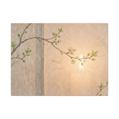 Shoji Screen Canvas Art | Spring Japandi Minimal Line Art Art Print