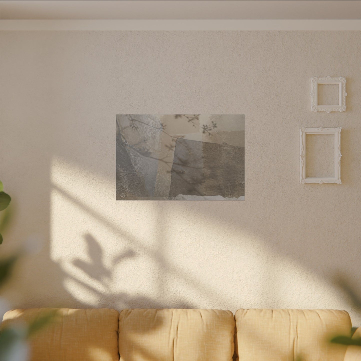 Neutral Shadow Play Canvas Art - Texture Japandi