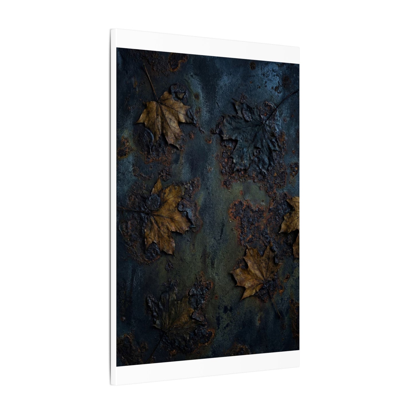 Shibui Rust Patina Canvas Art - Dark Japandi Charcoal Ink
