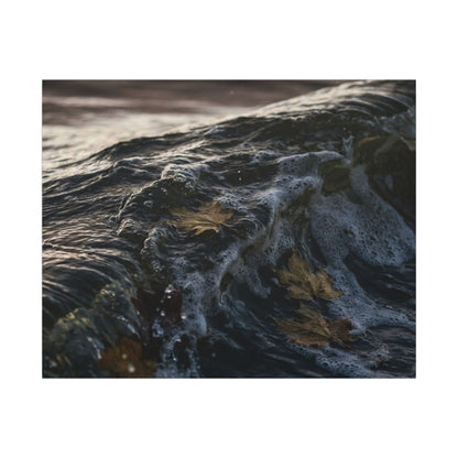 Dark Japandi Ocean Wave in Dawn | Moody Minimal Canvas Art