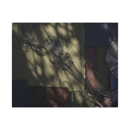 Ma Incense Smoke Canvas Art - Dark Japandi Dark Texture