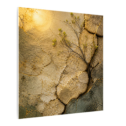 Cracked Earth Spring Canvas Art | Japandi Warm Design