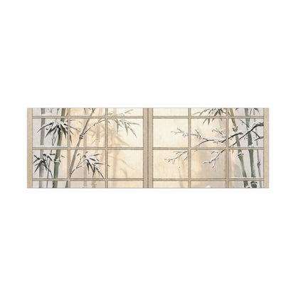 Winter Shoji Screen Sumi E Canvas Art | Tranquil Decor