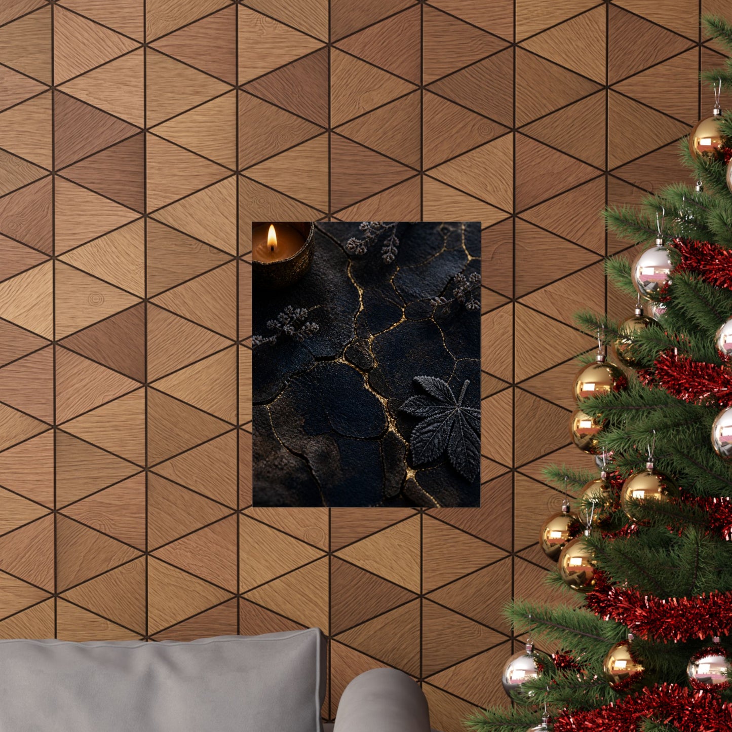 Luxurious Cracked Earth Wall Art Print - Moody Minimal Dark Japandi