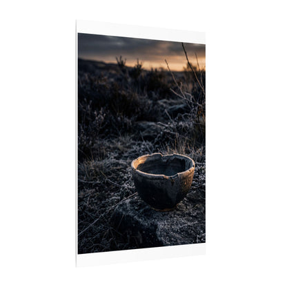 Kanso Ceramic Bowl Canvas Art - Dark Japandi Dark Texture