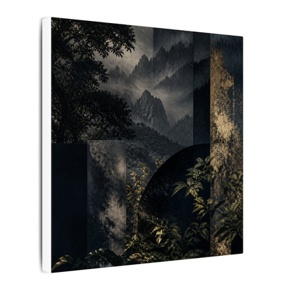 Mountain Mist Summer Canvas Art | Dark Japandi Atmospheric Design