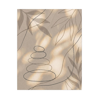 River Stones Minimal Line Canvas Art | Earthy Japandi Art