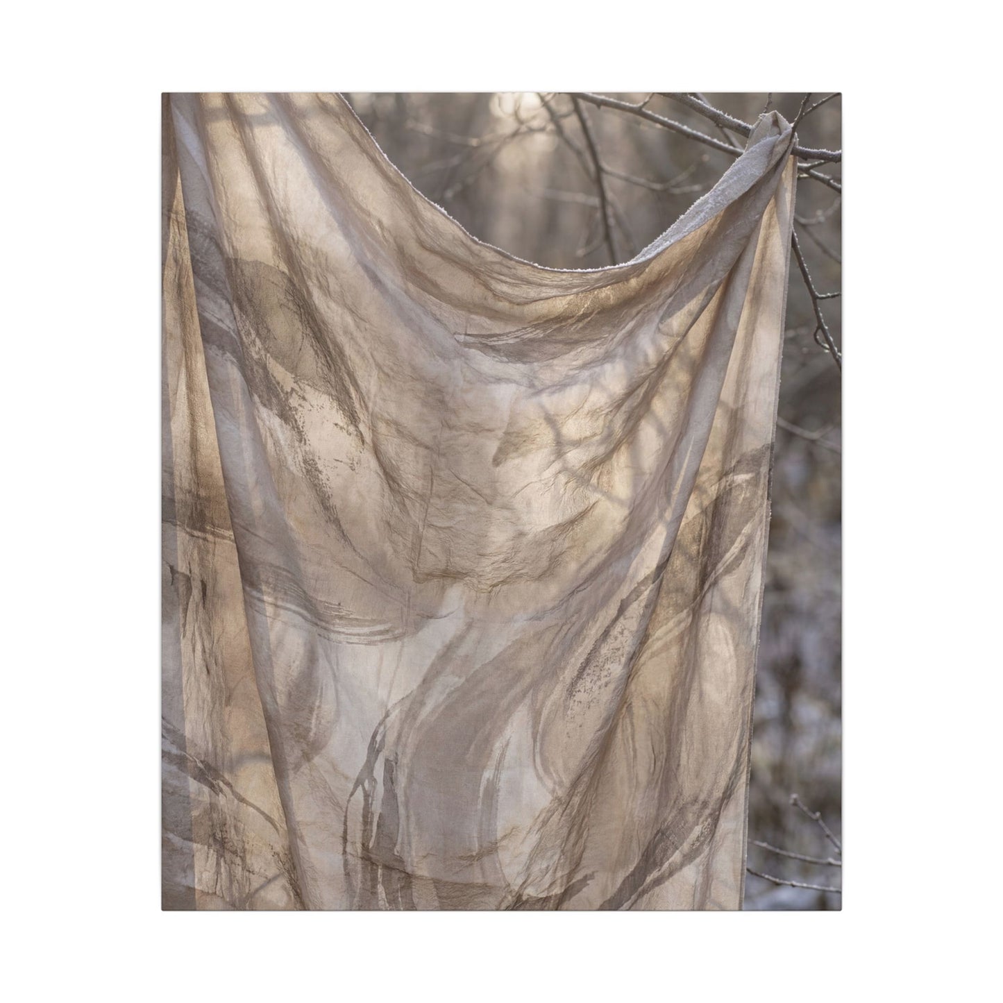 Ma Silk Drape Canvas Art - Japandi Japanese Pattern