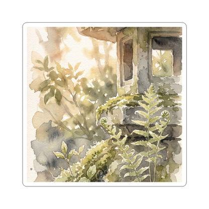 Golden Hour Stone Lantern Sticker - Japandi Seijaku